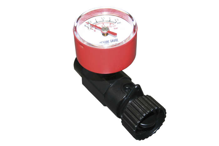 In line air discount pressure gauge