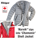 Narvik Down Liner Coat (Women's) zip into shell jacket - Taiga Works