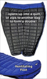SummerLite  sleeping bag-No hood, ventilation foot-Versatile quilt-style design with the option to zip together with another bag for a double setup